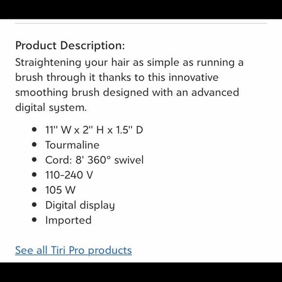tiri pro digital hot brush smoothing system